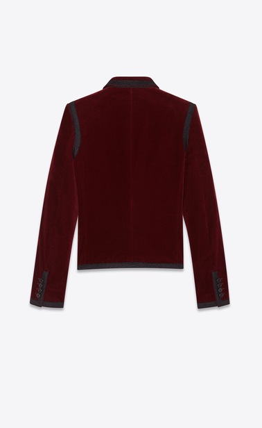 SAINT LAURENT Blazer Jacket Woman Embroidered jacket in burgundy velvet b_V4